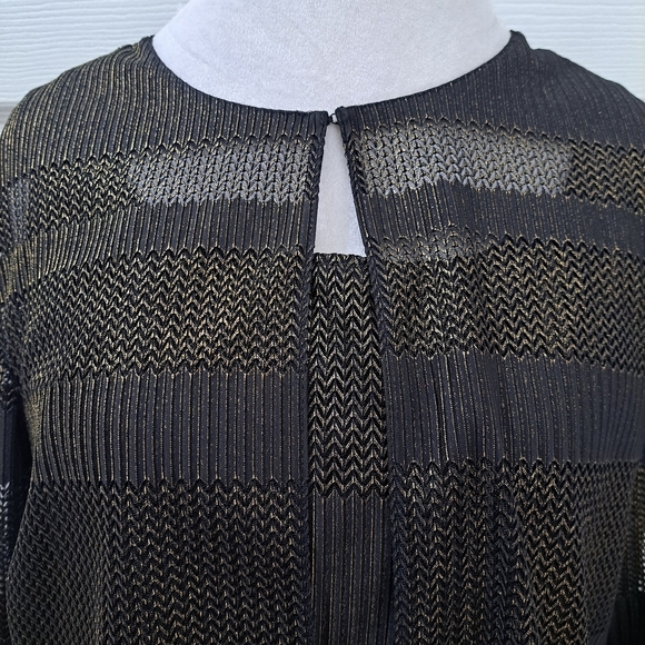Alex Evenings Black & Gold  Metallic Sleeveless Top & Jacket   Size XL - Picture 1 of 13